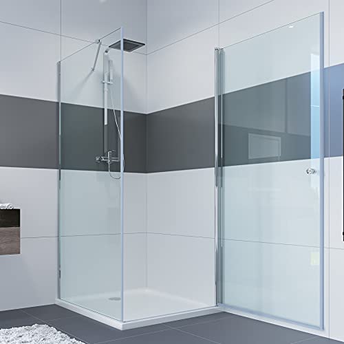 Duschkabine IMPTS 80x80 cm Drehtür Seitenwand Dusche Sicherheitsglas Duschtür Eckeinstieg Duschabtrennung Glas,185cm von IMPTS