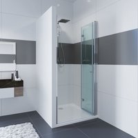 Duschtür Nischentür Drehtür & Falttür Duschkabine Duschwand Duschabtrennung aus 6mm esg Glas für Badezimmer Dusche 100x 195cm mit Nano Beschichtung von IMPTS