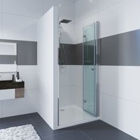 Impts - Duschtür Nischentür Drehtür & Falttür Duschkabine Duschwand Duschabtrennung aus 6mm esg Glas für Badezimmer Dusche 80x185cm von IMPTS