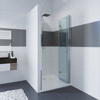 Duschtür Nischentür Drehtür & Falttür Duschkabine Duschwand Duschabtrennung aus 6mm esg Glas für Badezimmer Dusche 90x 195cm mit Nano Beschichtung von IMPTS