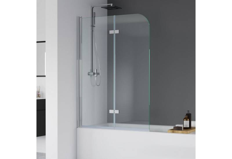 IMPTS Badewannenaufsatz Duschwand für Badewanne Duschabtrennung 2 TLG 3TLG Chrome Schwarz, ESG Sicherherisglas, (Set, 2 tlg), Duschtrennwand Badewanne Chrome 2 teilig Klarglas von IMPTS