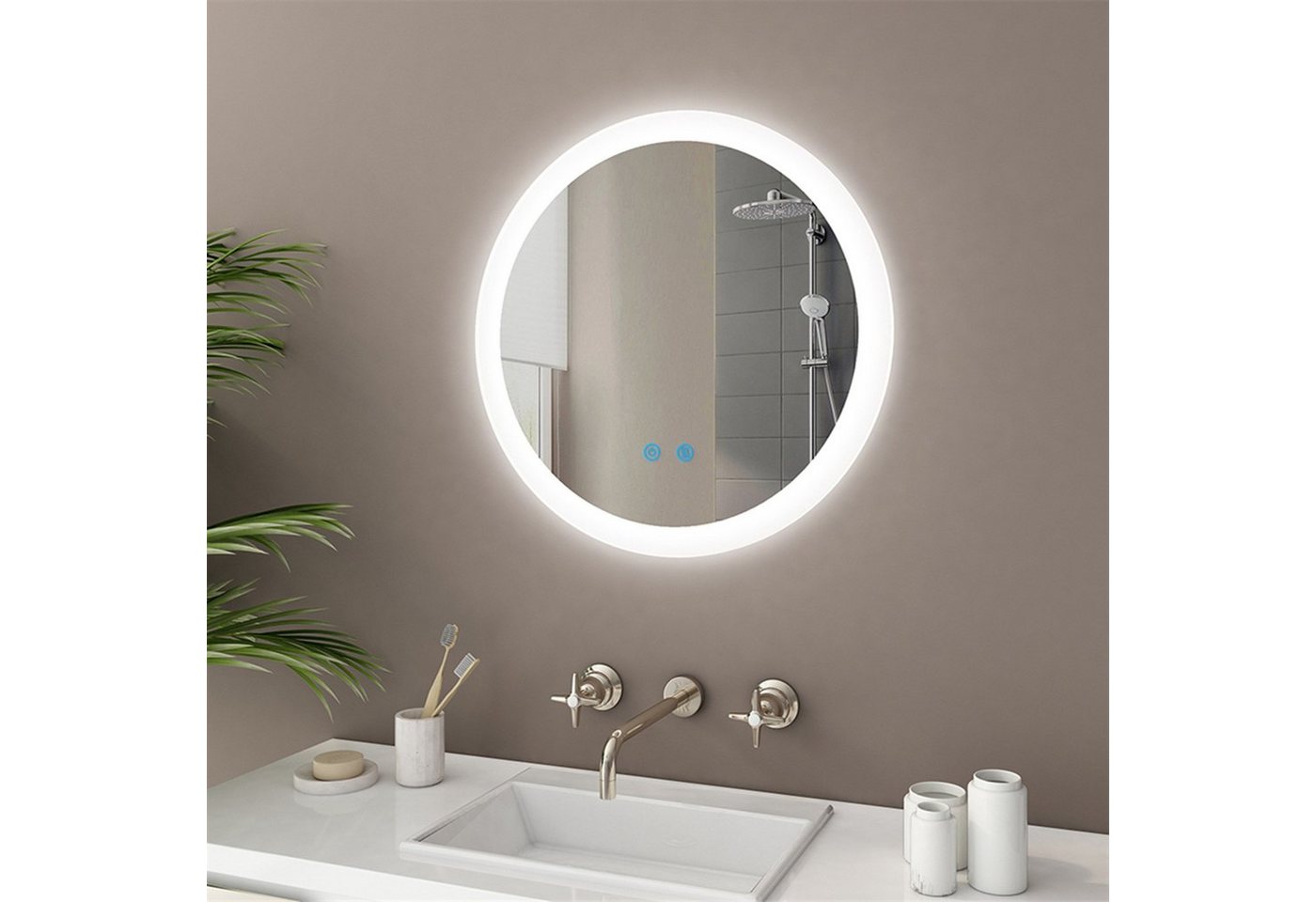 IMPTS Badspiegel LED Badezimmerspiegel mit Beleuchtung Touchschalter, IP44,Dimmbar von IMPTS