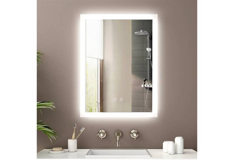 IMPTS Badspiegel LED Badezimmerspiegel Wandspiegel mit Beleuchtung Antibeschlag (Set, Dimmbar, Touch-Schalter, Speicherfunktion, Anti-Beschlag, Energiesparend), Badspiegel mit Beleuchtung Spiegel Bad Badezimmer von IMPTS