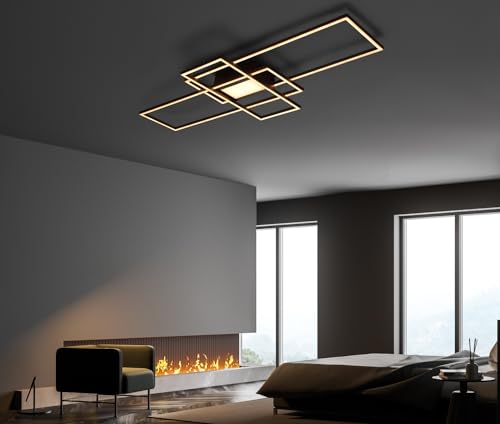 IMPTS LED Deckenleuchte Dimmbar, Modern Deckenlampe Wohnzimmerlampe mit Fernbedienung 50W, Multifunktional Deckenbeleuchtung für Schlafzimmer Wohnzimmer Küche Flur Balkon von IMPTS