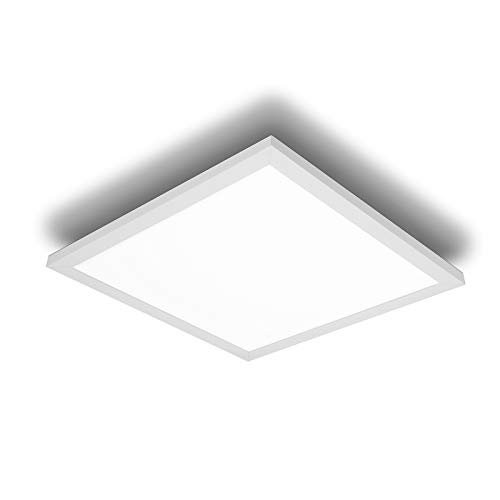IMPTS Lampe Wohnzimmer 40x40cm LED Deckenleuchte flach LED Panel Neutralweiß 3000K, 24W, Deckenlampe led für Schlafzimmer, Keller, Küche, Weißer Rahmen von IMPTS