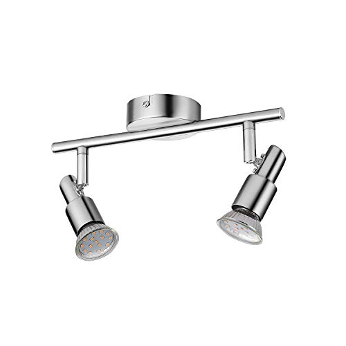 IMPTS Deckenstrahler 2 Flammig, LED Deckenstrahler Strahler Deckenleuchte Drehbar Wandspot Innen inkl. 2 x 3W GU10 LED Lampen, Mattes Nickel Deckenlampe für Küche, Wohnzimmer, Schlafzimmer IMPTS Deckenstrahler 2 Flammig, LED Deckenstrahler Strahler Deckenleuchte Drehbar Wandspot Innen inkl. 2 x 3W GU10 LED Lampen, Mattes Nickel Deckenlampe für Küche, Wohnzimmer, Schlafzimmer von IMPTS