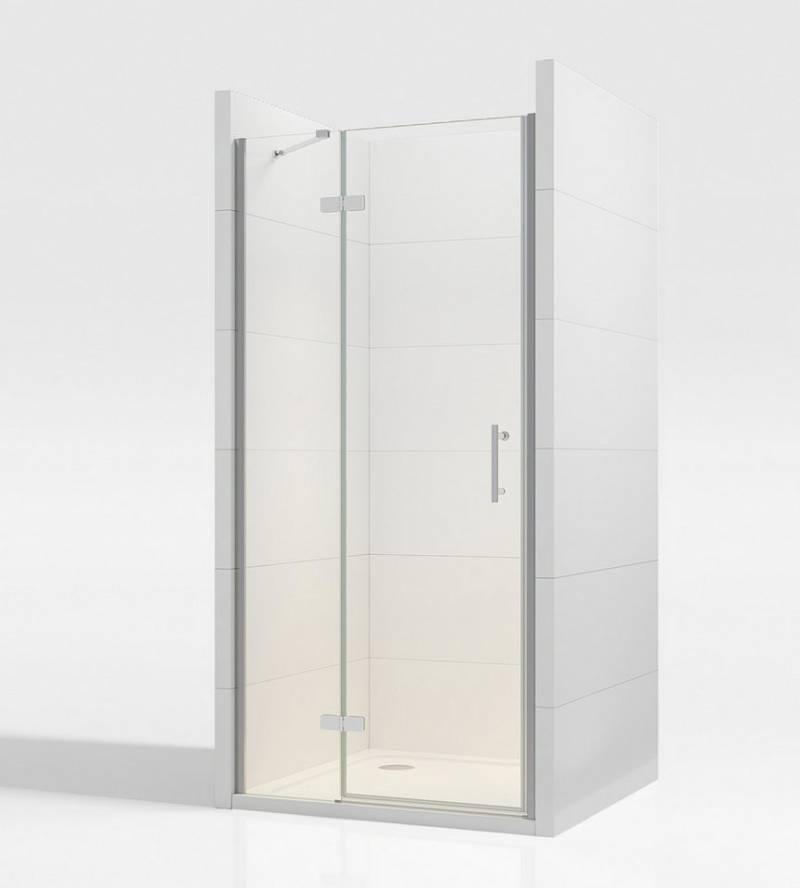 IMPTS Dusch-Falttür Duschtür Falttür Nische Dusche mit Wandprofil, 75x195 cm, Sicherheitsglas, (Set, mit hochwertigen Aluminiumprofilen in Chrome) Duschkabine Duschabtrennung Duschwand Faltdusche Einzelfalttür von IMPTS