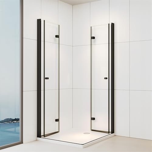 IMPTS Duschkabine 100x100x185cm Eckeinstieg Schwarz Dusche 180º Falttür Duschwand Duschabtrennung 6mm ESG Glas Duschtür für Badezimmer, ohne Duschtasse IMPTS Duschkabine 100x100x185cm Eckeinstieg Schwarz Dusche 180º Falttür Duschwand Duschabtrennung 6mm ESG Glas Duschtür für Badezimmer, ohne Duschtasse von IMPTS