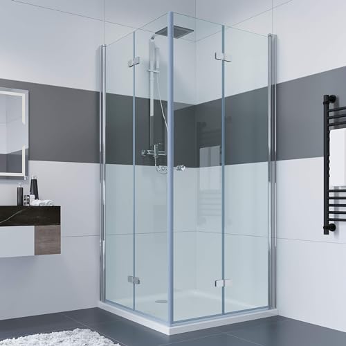 IMPTS Duschkabine 80x80 cm Eckeinstieg Falttür Duschtüren 180º Eckig Dusche Duschwand Doppel Falttüren Duschabtrennung mit 6mm Sicherheitsglas, Höhe 185cm IMPTS Duschkabine 80x80 cm Eckeinstieg Falttür Duschtüren 180º Eckig Dusche Duschwand Doppel Falttüren Duschabtrennung mit 6mm Sicherheitsglas, Höhe 185cm von IMPTS