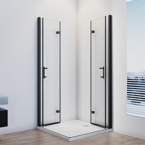 IMPTS Duschkabine Eckeinstieg Schwarz 100X100 cm Doppelt Falttür Falttürkabine Duschtür Faltbar Dusche Duschabtrennung 6mm ESG Glas, Höhe 195 cm IMPTS Duschkabine Eckeinstieg Schwarz 100X100 cm Doppelt Falttür Falttürkabine Duschtür Faltbar Dusche Duschabtrennung 6mm ESG Glas, Höhe 195 cm von IMPTS