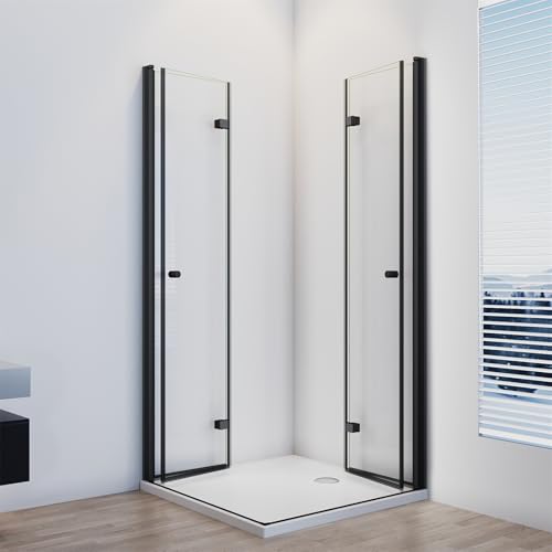 IMPTS Duschkabine Eckeinstieg Schwarz 75X75 cm Doppelt Falttür Falttürkabine Duschtür Faltbar Dusche Duschabtrennung 6mm ESG Glas, Höhe 185 cm IMPTS Duschkabine Eckeinstieg Schwarz 75X75 cm Doppelt Falttür Falttürkabine Duschtür Faltbar Dusche Duschabtrennung 6mm ESG Glas, Höhe 185 cm von IMPTS