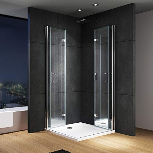 IMPTS Duschkabine faltbar Eckeinstieg 80x80 cm Doppel Duschtür Falttüren Falttürkabine 6mm Sicherheitsglas 195cm Höhe,INKL Duschwanne & Ablauf IMPTS Duschkabine faltbar Eckeinstieg 80x80 cm Doppel Duschtür Falttüren Falttürkabine 6mm Sicherheitsglas 195cm Höhe,INKL Duschwanne & Ablauf von IMPTS
