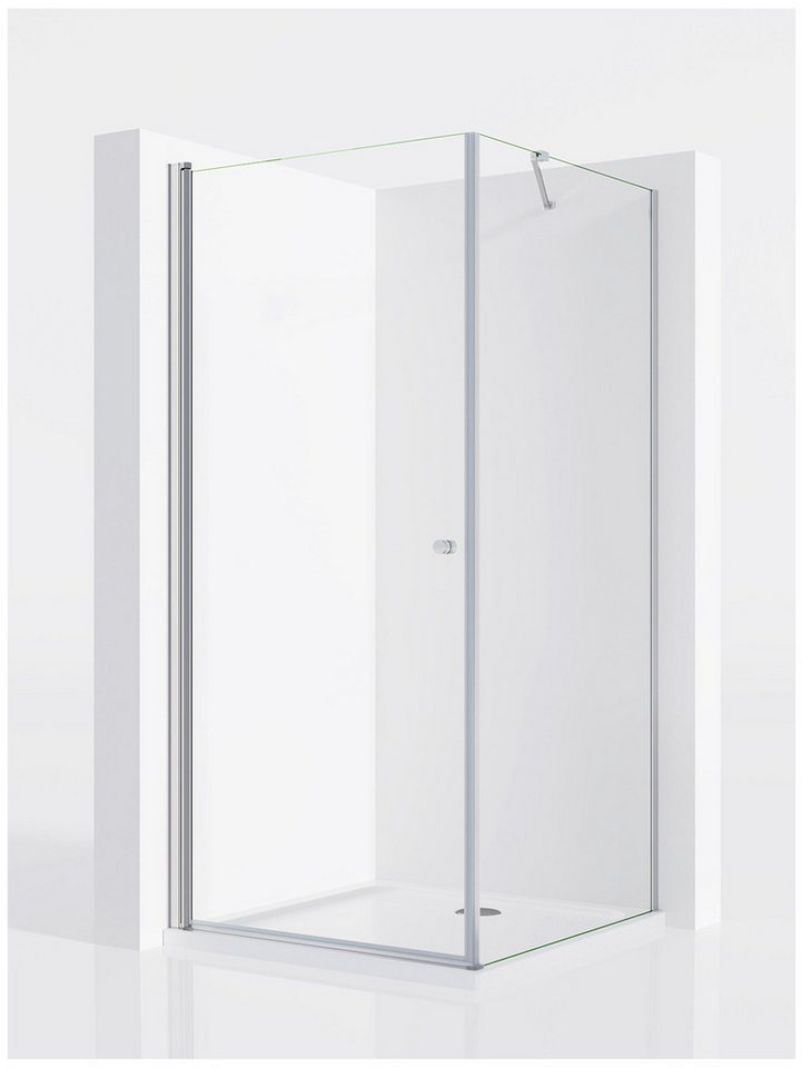 IMPTS Eckdusche Duschkabine Eckeinstieg Pendeltür Komplett set, BxT: 80x80 cm, Sicherheitsglas, Set, mit hochwertigen Aluminiumprofilen in Chrome, mit Duschwanne, Duschtür mit Seitenwand, Inkl. Duschwanne & Ablauf IMPTS Eckdusche Duschkabine Eckeinstieg Pendeltür Komplett set, BxT: 80x80 cm, Sicherheitsglas, Set, mit hochwertigen Aluminiumprofilen in Chrome, mit Duschwanne, Duschtür mit Seitenwand, Inkl. Duschwanne & Ablauf von IMPTS