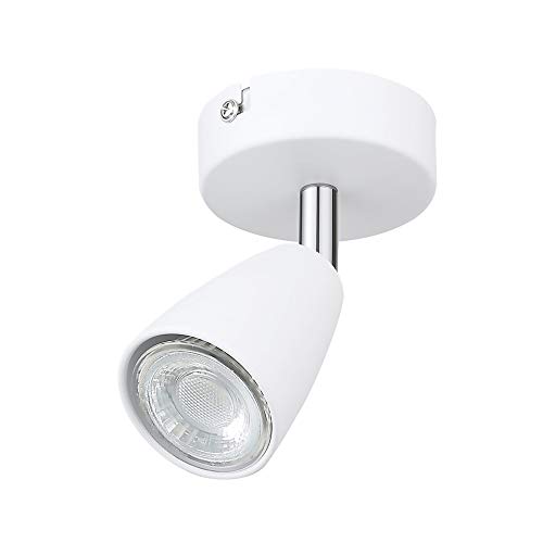 IMPTS LED Deckenleuchte Deckenstrahler 1 Flammig Weiss, inkl. 1 x 3W Leuchtmittel GU10, 250LM,230V, IP20,Warmweiß,Schwenkbar, LED Deckenlampe Deckenspot Spotleuchte von IMPTS