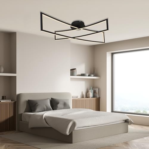 IMPTS LED Deckenleuchte Wohnzimmer Modern Deckenlampe 3000K Warmweiß LED Lampe für Wohnzimmer Schlafzimmer Küche Balkon Flur 30W 2300Lumen Schwarz Rechtecke IMPTS LED Deckenleuchte Wohnzimmer Modern Deckenlampe 3000K Warmweiß LED Lampe für Wohnzimmer Schlafzimmer Küche Balkon Flur 30W 2300Lumen Schwarz Rechtecke von IMPTS