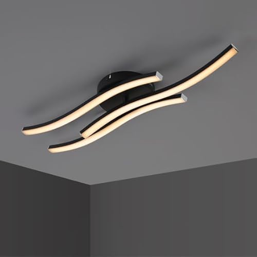 IMPTS LED Deckenleuchte wohnzimmer, 3 integrierte Modern Deckenlampe, 3000K Warmweiß LED Lampe für Wohnzimmer Schlafzimmer Küche und Flur 16W 750Lumen Schwarz Wellenförmig IMPTS LED Deckenleuchte wohnzimmer, 3 integrierte Modern Deckenlampe, 3000K Warmweiß LED Lampe für Wohnzimmer Schlafzimmer Küche und Flur 16W 750Lumen Schwarz Wellenförmig von IMPTS