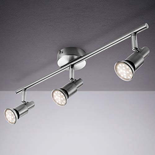 IMPTS LED Deckenstrahler 3 flammig, Deckenleuchte Wohnzimmerlampe Deckenspot Schwenkbar lamp, inkl. 3 x 3W Leuchtmittel GU10 Warmweiß Matt Nickel IMPTS LED Deckenstrahler 3 flammig, Deckenleuchte Wohnzimmerlampe Deckenspot Schwenkbar lamp, inkl. 3 x 3W Leuchtmittel GU10 Warmweiß Matt Nickel von IMPTS