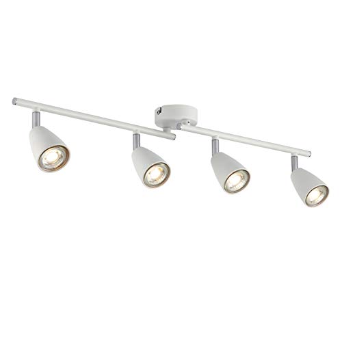 IMPTS LED Deckenstrahler Weiß, Deckenleuchte 4 Flammig Schwenkbar, Modern Spotleuchte inkl. GU10 LED Lampen 3W Deckenlampe für Wohnzimmer Schlafzimmer Küchen (230V, 250LM) von IMPTS