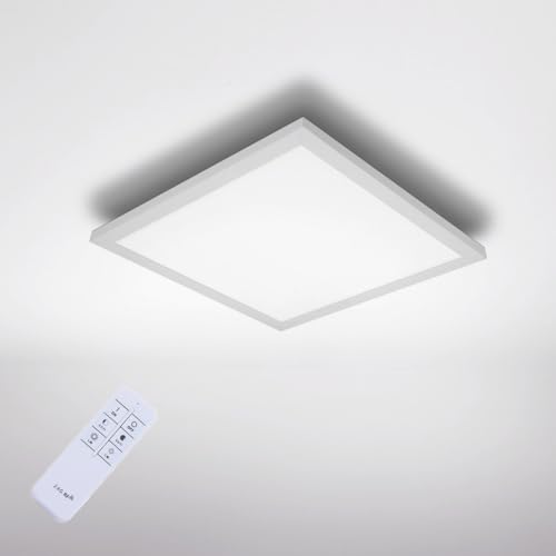 IMPTS LED Panel Deckenleuchte Dimmbar 40x40cm LED Panel mit Fernbedienung Warmweiß Naturweiß Kaltweiß 24W 3000K-6500K LED Lampe für Büro Schlafzimmer Esszimmer Flur Hotel von IMPTS