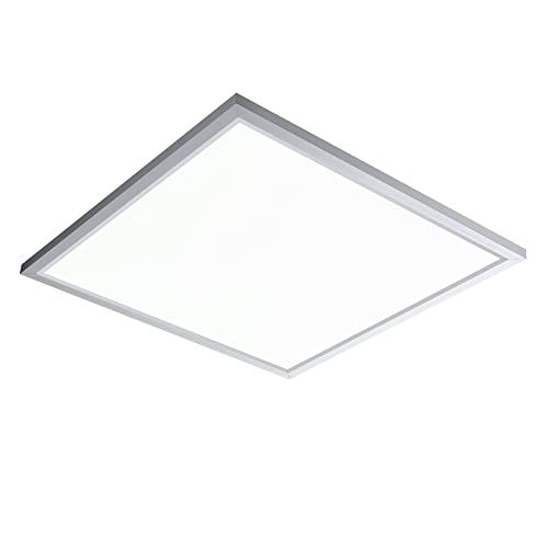 IMPTS Lampe Wohnzimmer 30x30cm LED Deckenleuchte flach LED Panel Neutralweiß 3000K, 18W, Deckenlampe led für Schlafzimmer, Keller, Küche, Weißer Rahmen von IMPTS