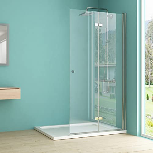 IMPTS walk in Dusche Glaswand 120x185 cm Duschwand Glas Duschkabine Duschtrennwand Falttüren Duschabtrennung von IMPTS