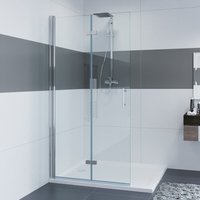 Walk in Dusche Duschwand Glas Duschkabine Duschtrennwand Falttüren Begehbare Duschabtrennung Rahmenlos ohne Duschwanne, 80x195 cm - Impts von IMPTS