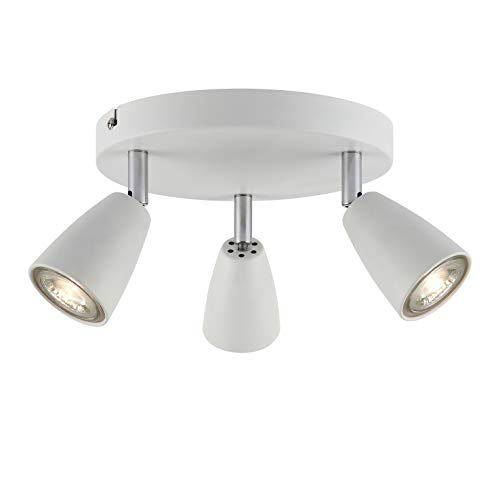 IMPTS LED Deckenlampe Deckenstrahler 3 flammig rund LED Sopt Lampe schwenbar Spotleuchte Weiß Wandleuchte mit 3W GU10 in warmweiß von IMPTS