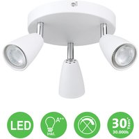 Led Deckenleuchte Weiss inkl 3W Leuchtmittel GU10 led, 250LM,230V, IP20,Warmweiß,Schwenkbar,LED Deckenlampe Deckenspot Deckenstrahler Spotleuchte von IMPTS