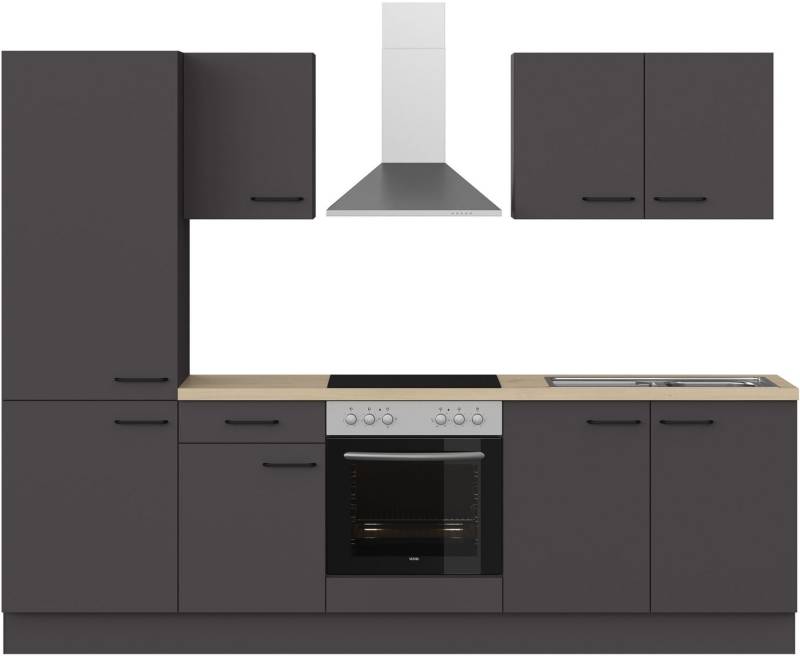 IMPULS KÜCHEN Küchenzeile "Tirana", Ausrichtung wählbar, Schubkästen mit Soft-Close, vormontiert, wahlweise mit E-Geräten, mit Vollauszug, Breite 270 cm von IMPULS KÜCHEN