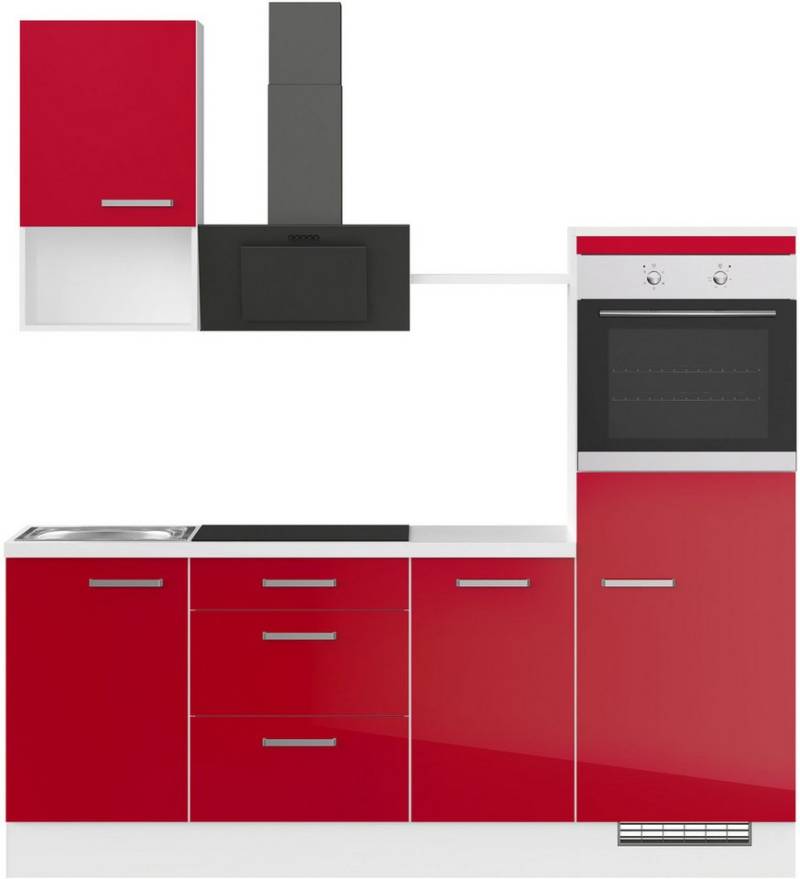 IMPULS KÜCHEN Küchenzeile "Turin", Ausrichtung wählbar, Schubkästen mit Soft-Close, vormontiert, wahlw. mit E-Geräten, Breite 215 cm von IMPULS KÜCHEN