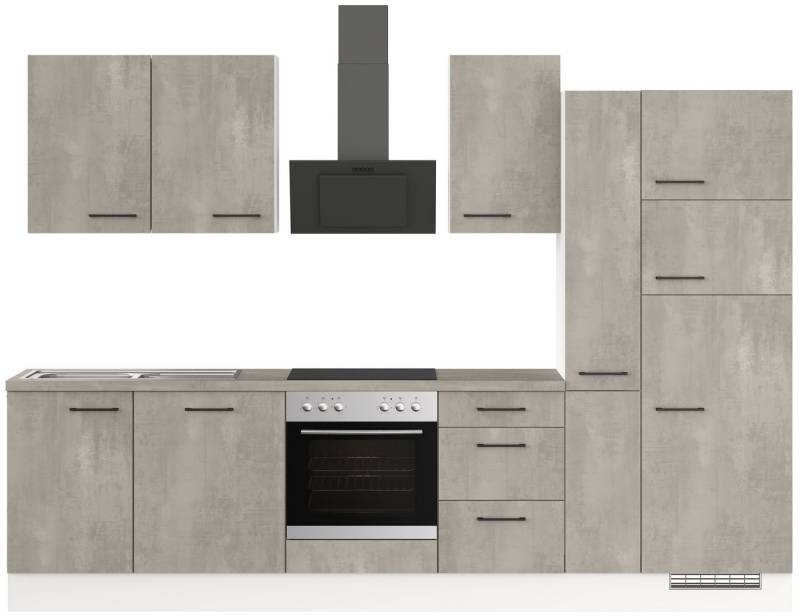 IMPULS KÜCHEN Küchenzeile "Valencia", Ausrichtung wählbar, Schubkästen mit Soft-Close, vormontiert, wahlweise mit E-Geräten, Breite 310 cm von IMPULS KÜCHEN