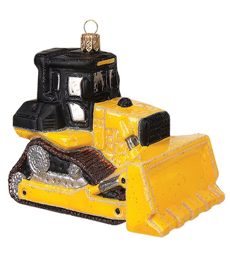 IMPULS Christbaumschmuck, Christbaumschmuck Glas Bulldozer 11cm gelb / schwarz von IMPULS