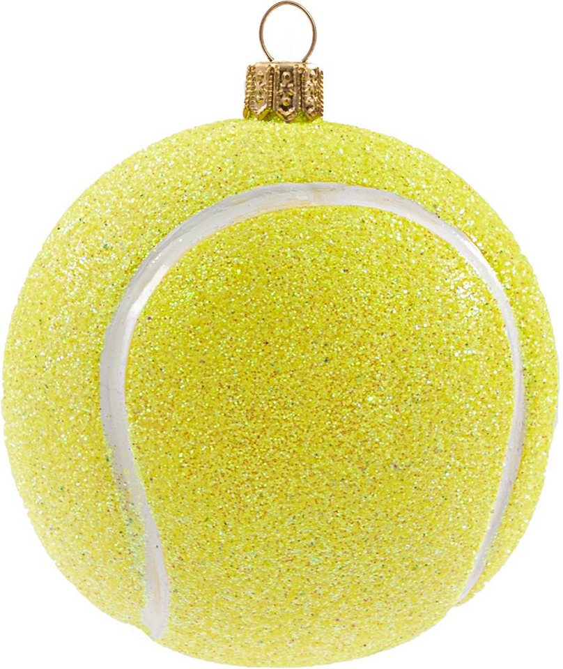 IMPULS Christbaumschmuck, Christbaumschmuck Glas Tennisball 5cm gelb von IMPULS