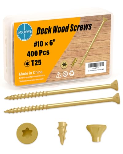 IMScrews 15,2 cm Außenabdeckung, lange Flachkopf-Torx-Schrauben für Holz im Freien, Baumstämme und Landschaftsholz, rostbeständige Abdeckschrauben, Farbe von IMSCREWS