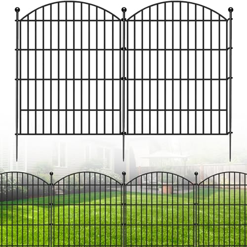 IMSGVIFO 10 Stück Steckzaun Metall,Dekorativer Gartenzaun Teichzaun 60cm Hoch,Oberbogen Rund Gitterzaun Set Gartenzaun,Beetzaun Zaunelemente Steckzaun für Hunde Teichumrandung Hühnerzaun,Anthrazit IMSGVIFO 10 Stück Steckzaun Metall,Dekorativer Gartenzaun Teichzaun 60cm Hoch,Oberbogen Rund Gitterzaun Set Gartenzaun,Beetzaun Zaunelemente Steckzaun für Hunde Teichumrandung Hühnerzaun,Anthrazit von IMSGVIFO