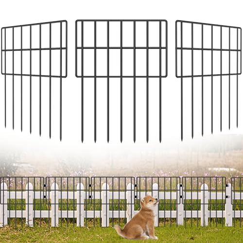 IMSGVIFO 20 Stück Steckzaun Metall,Teichzaun 43cm Hoch,Oberbogen Rund Dekorativer Gartenzaun Gitterzaun Set,Beetzaun Zaunelemente Steckzaun für Hunde Teichumrandung Hühnerzaun Schafzaun,Anthrazit IMSGVIFO 20 Stück Steckzaun Metall,Teichzaun 43cm Hoch,Oberbogen Rund Dekorativer Gartenzaun Gitterzaun Set,Beetzaun Zaunelemente Steckzaun für Hunde Teichumrandung Hühnerzaun Schafzaun,Anthrazit von IMSGVIFO