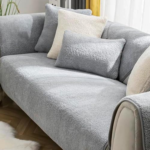 Sofa Überzug- für 1-4 Sitzer, Samt sofa überwurfdecke- mit Rutschfester Unterlage, Sofa überzug l form Sofa Cover Couch Überzug für Haushalte mit Hunden ,Verdicken Sofa Überzug Ecksofa für den Winter von IMSGVIFO