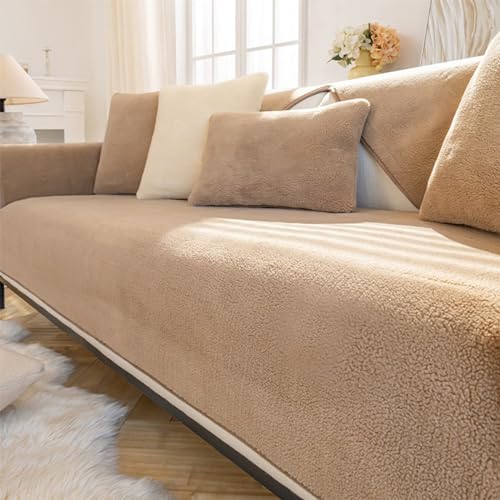 IMSGVIFO rutschfeste Samt-Sofabezüge in verschiedenen Größen inklusive L-Form und Ecksofa-Variante, Anti-rutsch Sofaüberwurf， Cuddly Sofahusse Sofa überzug Ecksofa, Sofaschoner für Hunde von IMSGVIFO