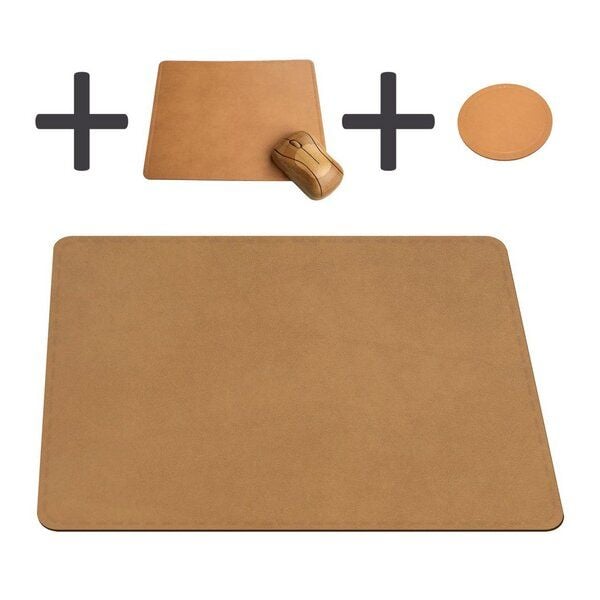 IMTC Schreibtischunterlage Set inkl. Mousepad + Untersetzer aus recyceltem Leder von IMTC