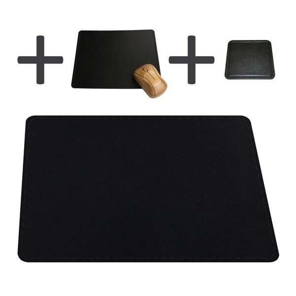 IMTC Schreibtischunterlage Set inkl. Mousepad + Untersetzer aus recyceltem Leder von IMTC