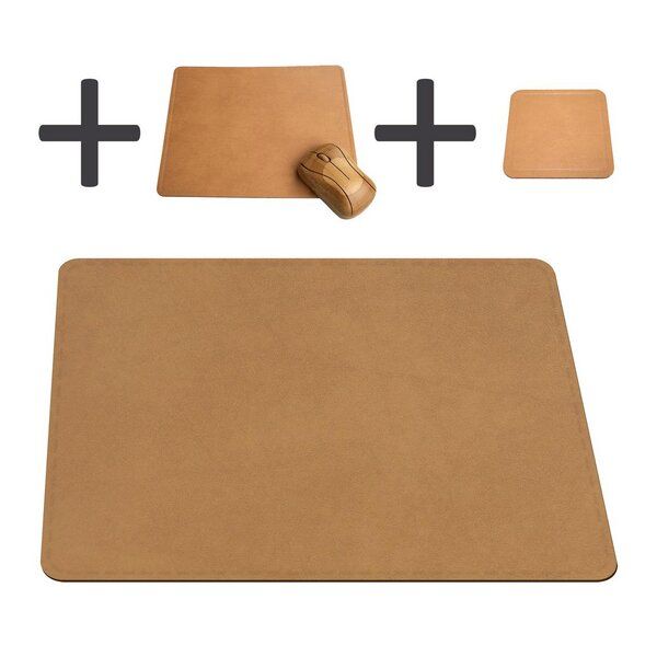 IMTC Schreibtischunterlage Set inkl. Mousepad + Untersetzer aus recyceltem Leder von IMTC