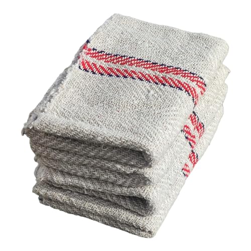IMTRA FASHION Set mit 10 Stück indischen Wischmopps, reine Baumwolle, wiederverwendbar, waschbar, Bodenreinigung, Staubwedel, gebrochenes Weiß (61 x 61 cm) von IMTRA FASHION