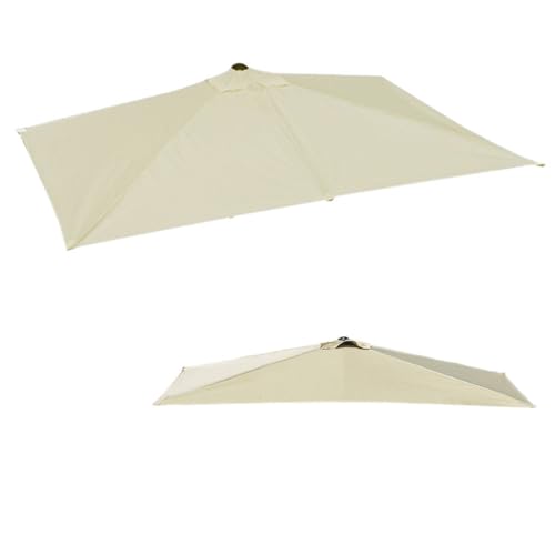 IMUNKT 2.5x1.3m Wandschirm Halbschirm Ersatzbezug 5 Streben Rechteckig Sonnenschirm Ersatz Stoff Halber Balkonschirm-Abdeckung Ersatzdach(Beige,2.5mx1.3m (8.2'x4.2')) von IMUNKT