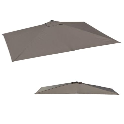 IMUNKT 2.5x1.3m Wandschirm Halbschirm Ersatzbezug 5 Streben Rechteckig Sonnenschirm Ersatz Stoff Halber Balkonschirm-Abdeckung Ersatzdach(Dark brown,2.5x1.2m(8.2'x4')) von IMUNKT