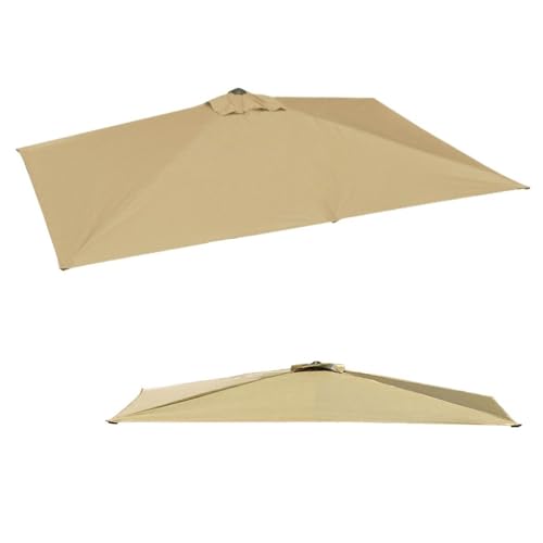 IMUNKT 2.5x1.3m Wandschirm Halbschirm Ersatzbezug 5 Streben Rechteckig Sonnenschirm Ersatz Stoff Halber Balkonschirm-Abdeckung Ersatzdach(Khaki,2x1m (6.5'x3.3')) von IMUNKT
