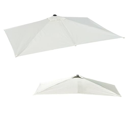 IMUNKT 2.5x1.3m Wandschirm Halbschirm Ersatzbezug 5 Streben Rechteckig Sonnenschirm Ersatz Stoff Halber Balkonschirm-Abdeckung Ersatzdach(White,2.5mx1.3m (8.2'x4.2')) von IMUNKT