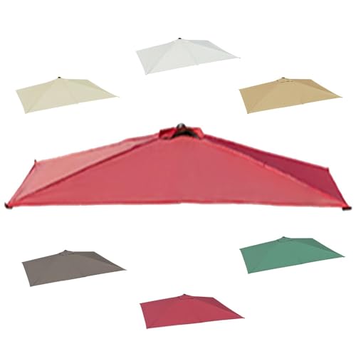 IMUNKT 2m/2.5m Rechteckig Halbschirm Ersatzbezug Balkonschirm Wandschirm Bespannung Ersatztuch 5 Streben Halber Sonnenschirm-Stoffbezug(Burgundy,2.5mx1.3m (8.2'x4.2')) von IMUNKT