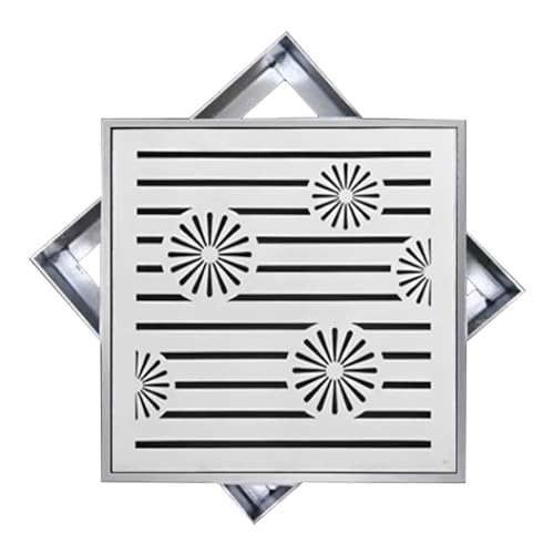 IMUNKT 304 Edelstahl Abflussabdeckung Außenablaufgitter, Bodenablauf Mit Rahmen, Quadratischer/Rechteckig Entwässerungsrinne, Garagenbodenablaufsieb(30x30x2cm/11.8x11.8x0.8") von IMUNKT