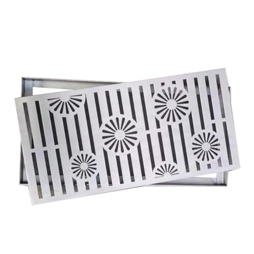 IMUNKT 304 Edelstahl Abflussabdeckung Außenablaufgitter, Bodenablauf Mit Rahmen, Quadratischer/Rechteckig Entwässerungsrinne, Garagenbodenablaufsieb(60x40x3cm/23.6x15.7x1.2") von IMUNKT