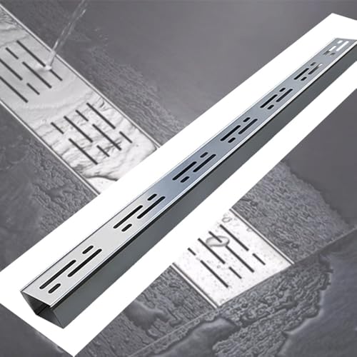 IMUNKT 304 Edelstahl Entwässerungsrinne Schmaler Abflussgitter 3x3 3.5x3 5x3 Metall-Regenrinnensieb Für Hof/Pool/Hausseite Rinnenablauf 100cm Lang(W15xH4cm(5 9/10x1 3/5in)) von IMUNKT
